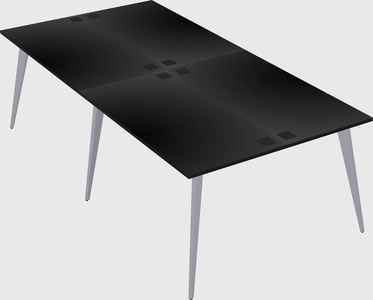 Shared rectangular office desk system