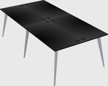 Shared rectangular office desk system
