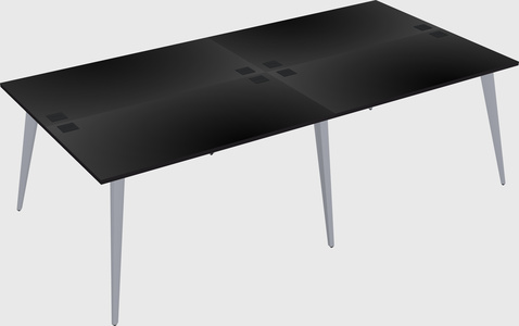 Shared rectangular office desk system