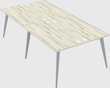 Shared rectangular office desk system