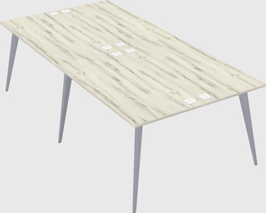 Shared rectangular office desk system