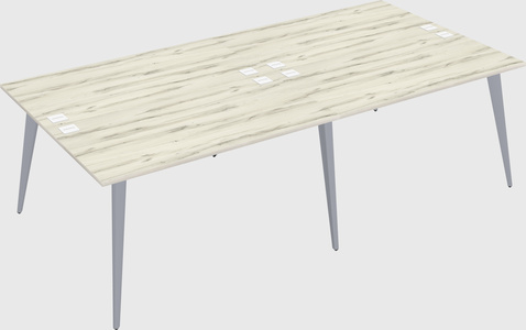 Shared rectangular office desk system