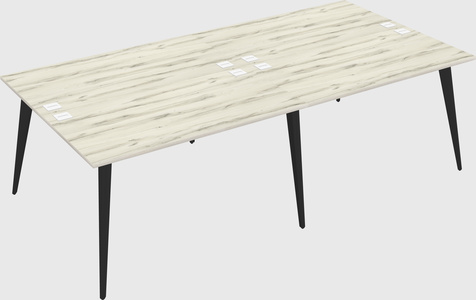 Shared rectangular office desk system