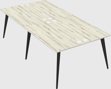 Shared rectangular office desk system