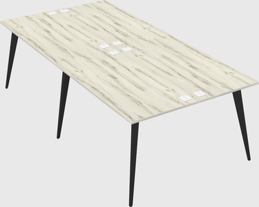 Shared rectangular office desk system