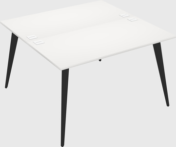 Shared rectangular office desk system