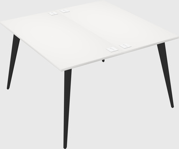 Shared rectangular office desk system