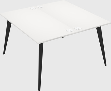 Shared rectangular office desk system