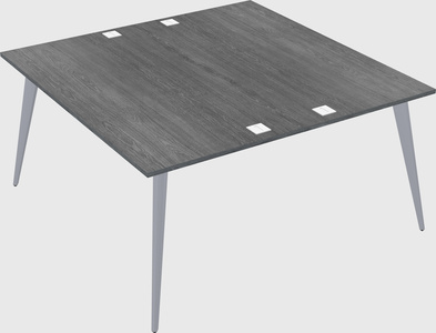 Shared rectangular office desk system