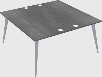 Shared rectangular office desk system