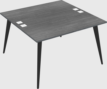 Shared rectangular office desk system