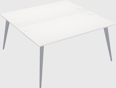 Shared rectangular office desk system