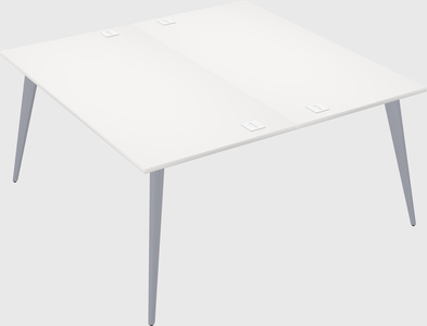 Shared rectangular office desk system