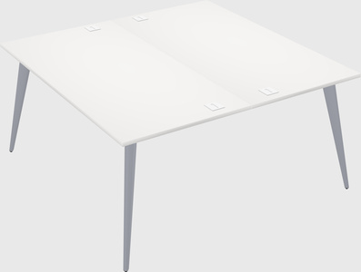 Shared rectangular office desk system