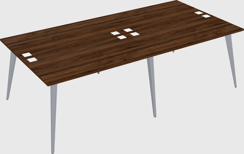 Shared rectangular office desk system