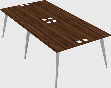 Shared rectangular office desk system