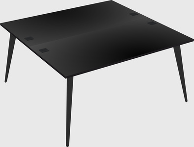 Shared rectangular office desk system