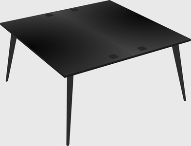 Shared rectangular office desk system