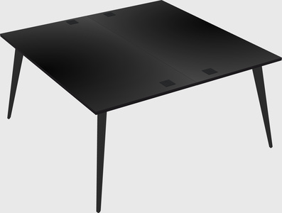 Shared rectangular office desk system