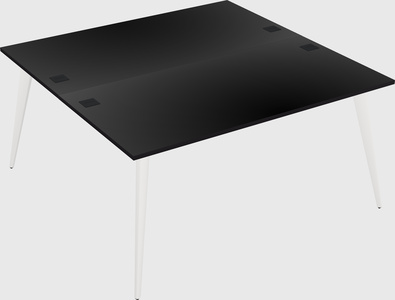 Shared rectangular office desk system