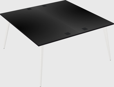 Shared rectangular office desk system