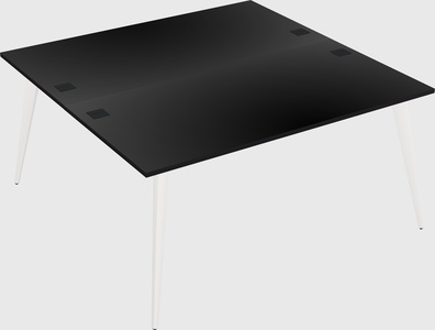 Shared rectangular office desk system