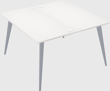 Shared rectangular office desk system