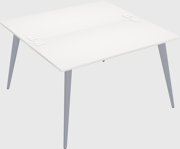 Shared rectangular office desk system