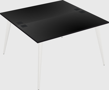 Shared rectangular office desk system