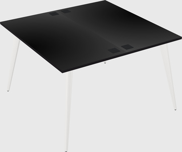 Shared rectangular office desk system