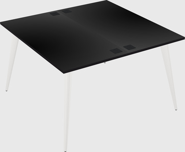 Shared rectangular office desk system