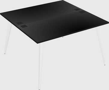 Shared rectangular office desk system
