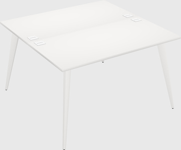 Shared rectangular office desk system