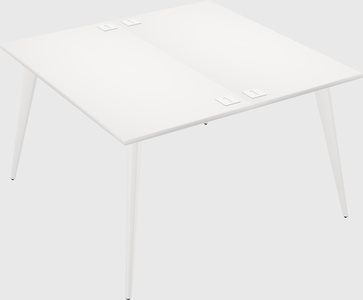 Shared rectangular office desk system