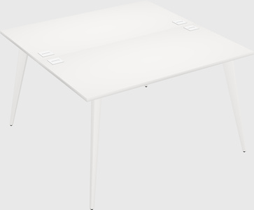 Shared rectangular office desk system