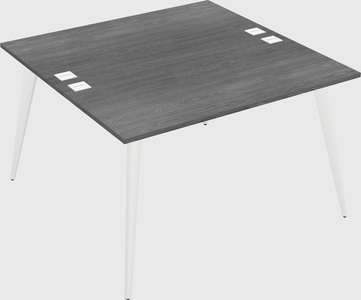 Shared rectangular office desk system