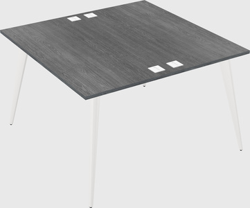 Shared rectangular office desk system