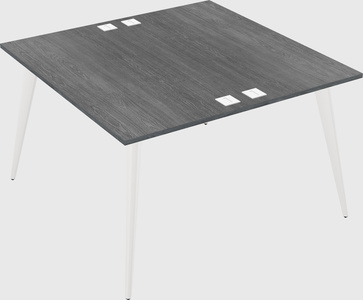 Shared rectangular office desk system