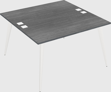 Shared rectangular office desk system
