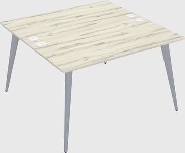 Shared rectangular office desk system