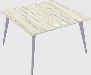 Shared rectangular office desk system