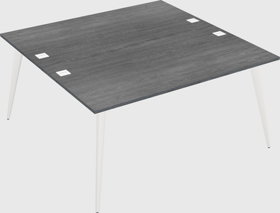Shared rectangular office desk system