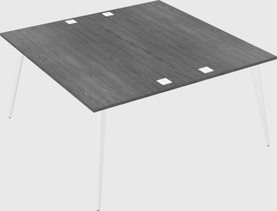 Shared rectangular office desk system