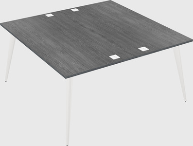 Shared rectangular office desk system