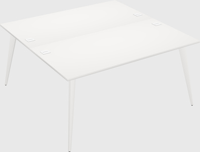 Shared rectangular office desk system