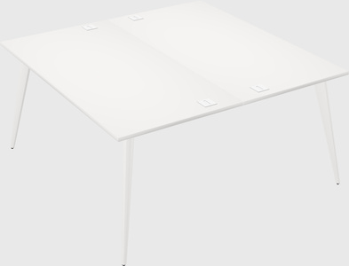 Shared rectangular office desk system