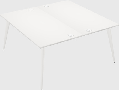 Shared rectangular office desk system
