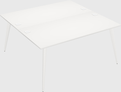 Shared rectangular office desk system