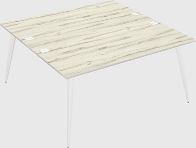 Shared rectangular office desk system