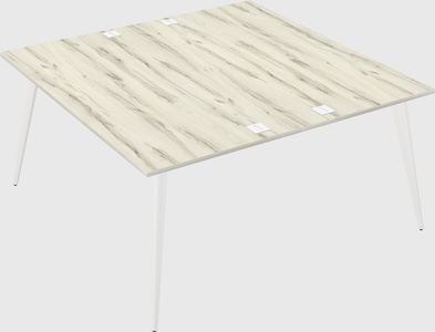 Shared rectangular office desk system